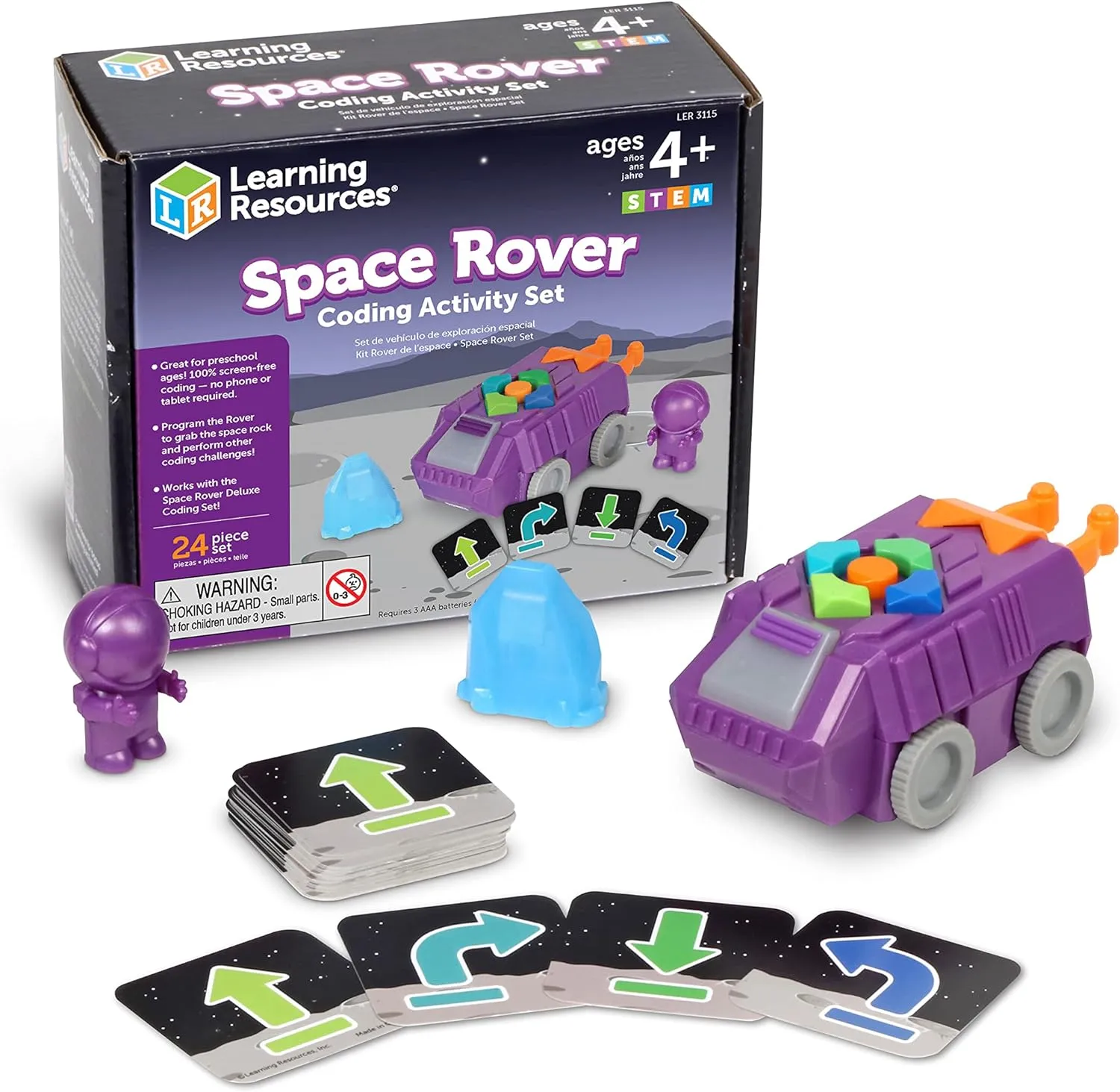 Learning Resources Space Rover Coding Set,23 Pieces, Ages 4 ,Coding for Kids, Coding Toys, Kids STEM Toys,Space Toys,Astronaut Toys