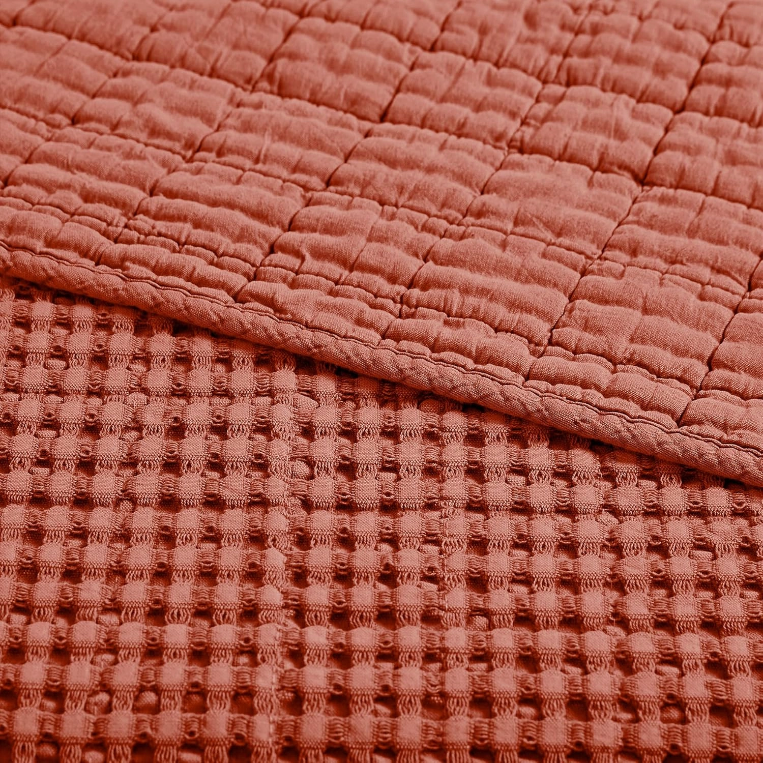 Levtex Home - Mills Waffle - Full/Queen Quilt Set - Adobe Cotton Waffle - Quilt Size (88 x 92in.), Sham Size (26 x 20in.)