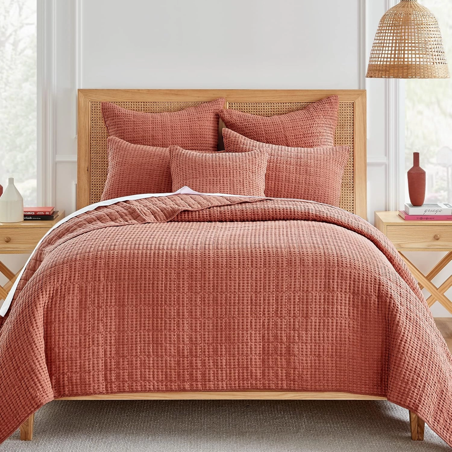 Levtex Home - Mills Waffle - Full/Queen Quilt Set - Adobe Cotton Waffle - Quilt Size (88 x 92in.), Sham Size (26 x 20in.)