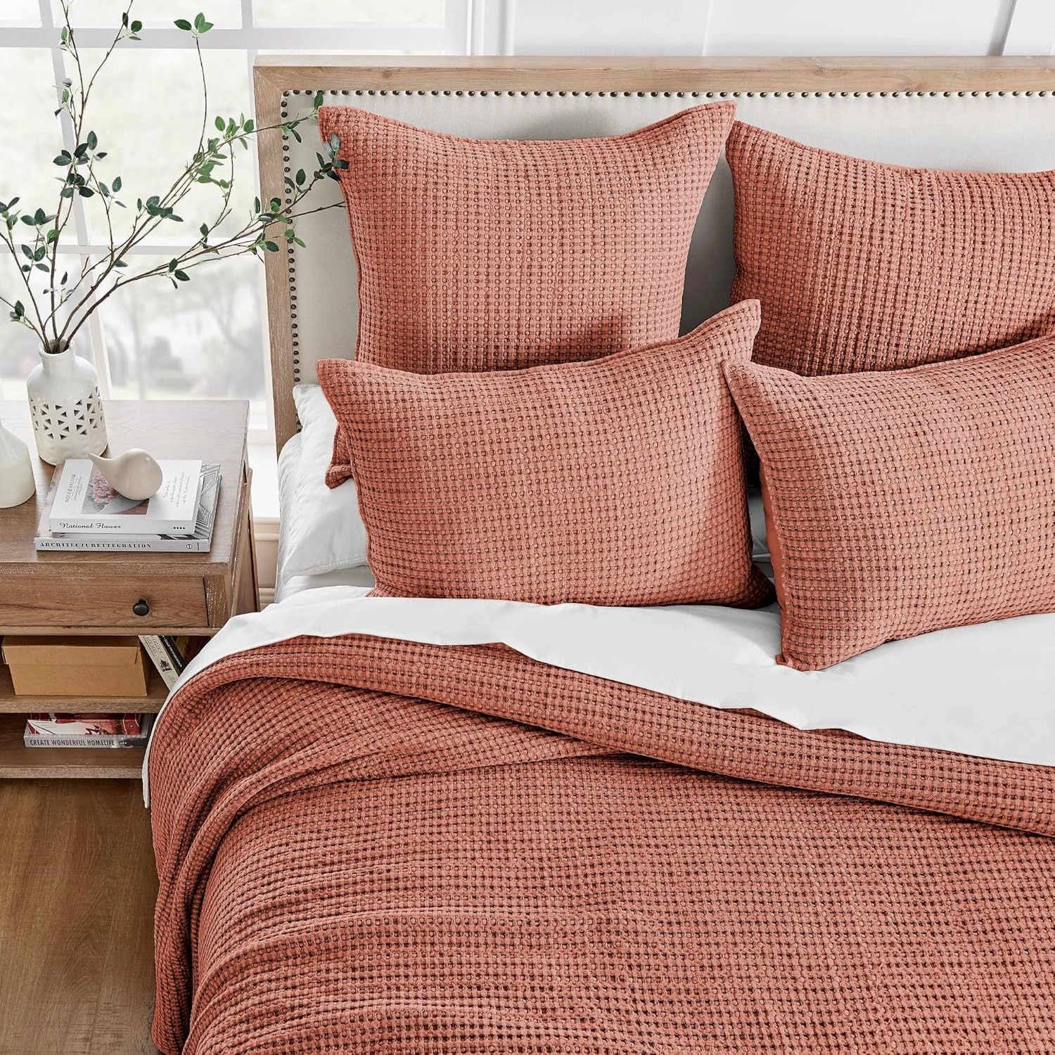 Levtex Home - Mills Waffle - Full/Queen Quilt Set - Adobe Cotton Waffle - Quilt Size (88 x 92in.), Sham Size (26 x 20in.)