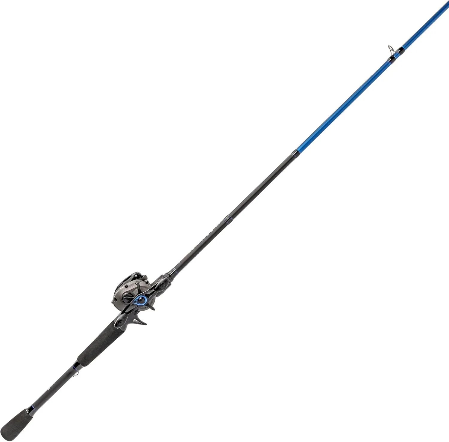 Lew’s American Hero Baitcast Reel and Fishing Rod Combo, 1-Piece Medium-Heavy Power Fast Action IM6 Graphite Rod, 7.5:1 Gear Ratio, Gray/Black/Blue