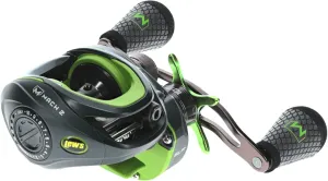 Lew's Mach 2 Baitcast Fishing Reel, 9 1 Stainless Steel Ball Bearings, 7.5:1 Gear Ratio, Black/Green