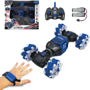 Lexibook RC49 Extreme Crosslander, RC Car Luminous Off-Road Remote Control with Wristband, Rechargeable, Electronic Action Game, Black/Blue, Colour