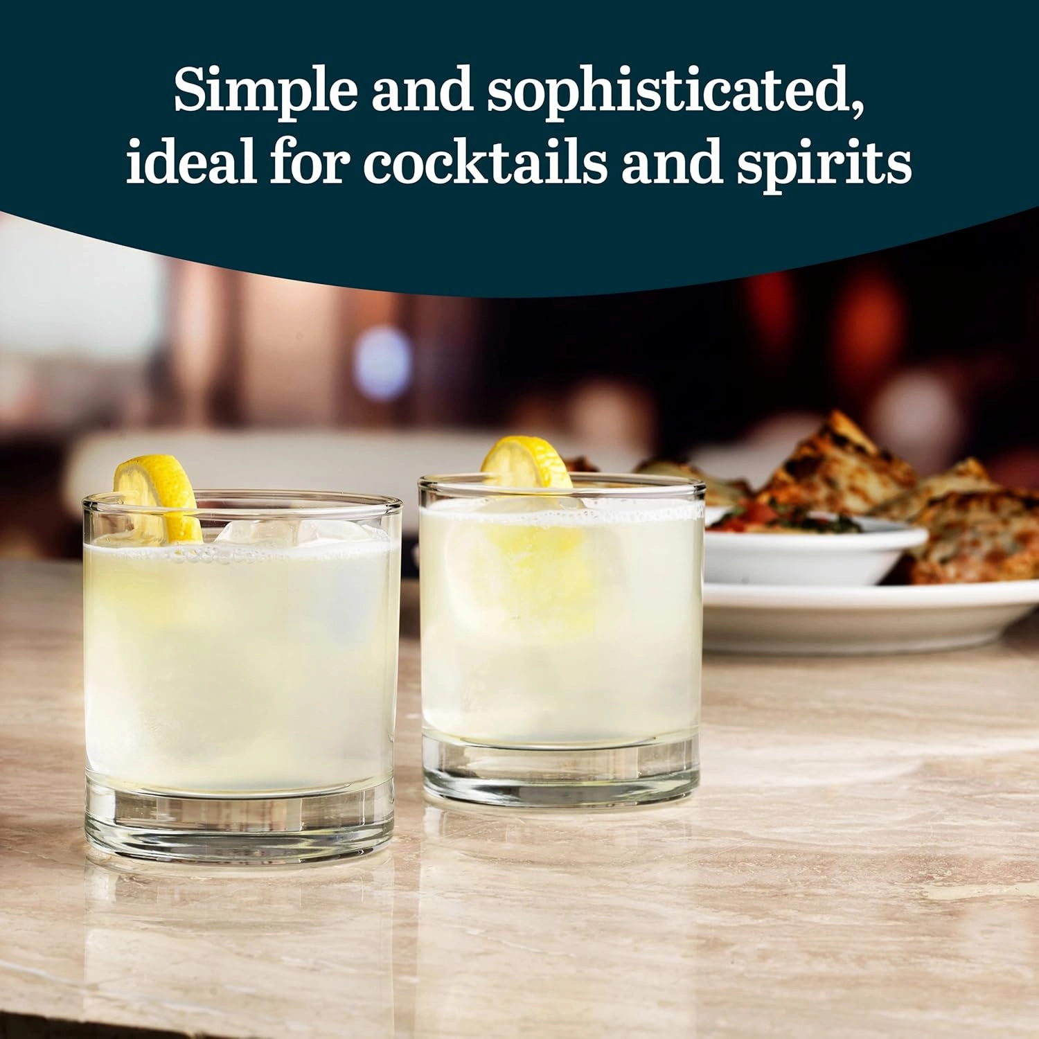 Libbey 916CD Heavy Base Rocks Glasses Set, Simple Glassware Drinking Glasses Set of 24, Stylish, Dishwasher Safe Glasses for Cocktail Parties And More