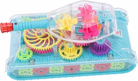 Light Up Gear Tank for Educational Electric Tank Car with Colorful Gears for Imagination Development Creative Play Safe for Ages