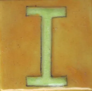 Lime Green I Alphabet Yellow Tile (2x2)
