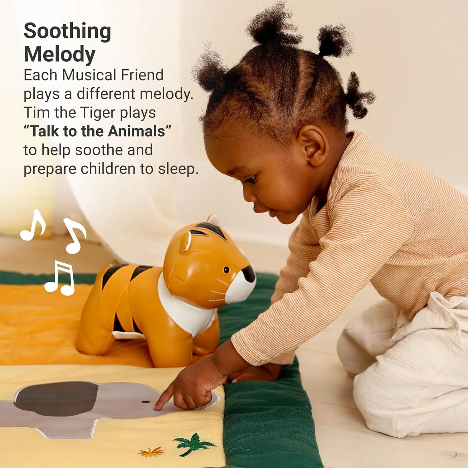 Little Big Friends Musical Friends | Pull String Cord Musical Toy for Baby | Special Stuffed Animal | Easy to Clean | Tim The Tiger