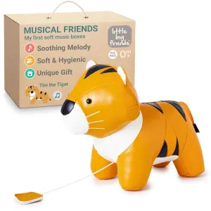Little Big Friends Musical Friends | Pull String Cord Musical Toy for Baby | Special Stuffed Animal | Easy to Clean | Tim The Tiger