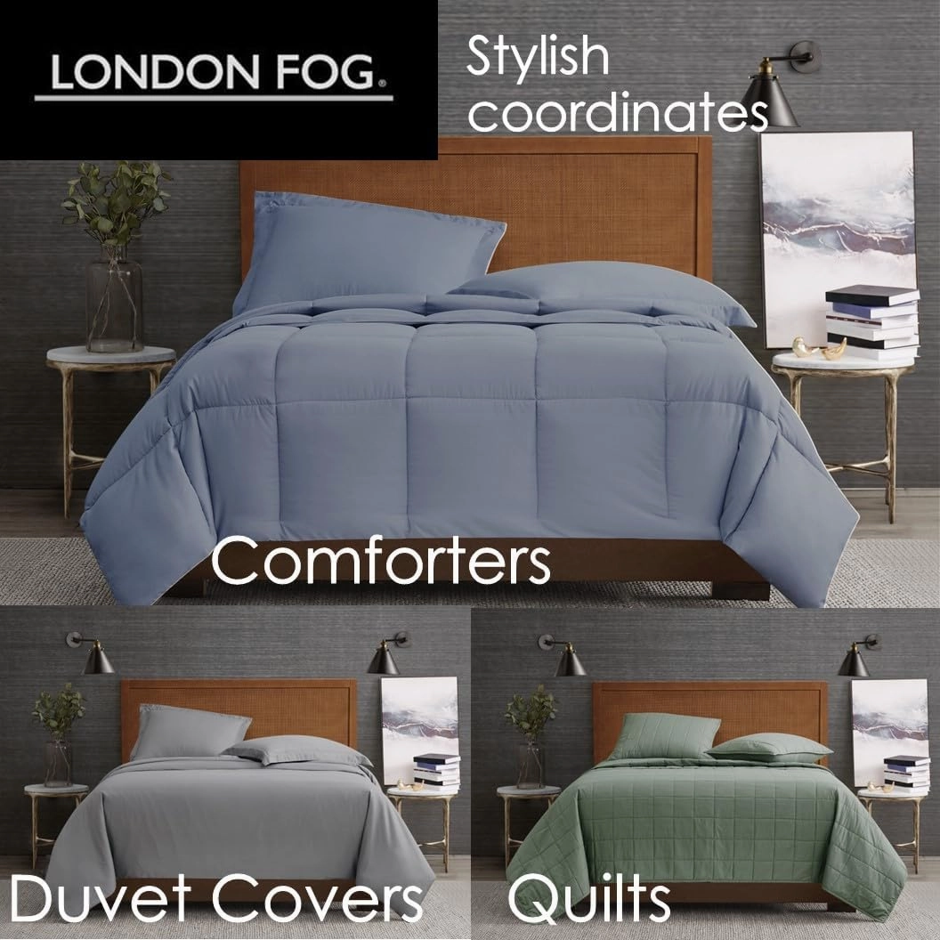 London Fog Garment Washed Solid Sheet Set White Microfiber 4-Piece King Sheet Set, Solid Themed, Deep Pocket, Adult and Teen, Oeko-TEX Certified