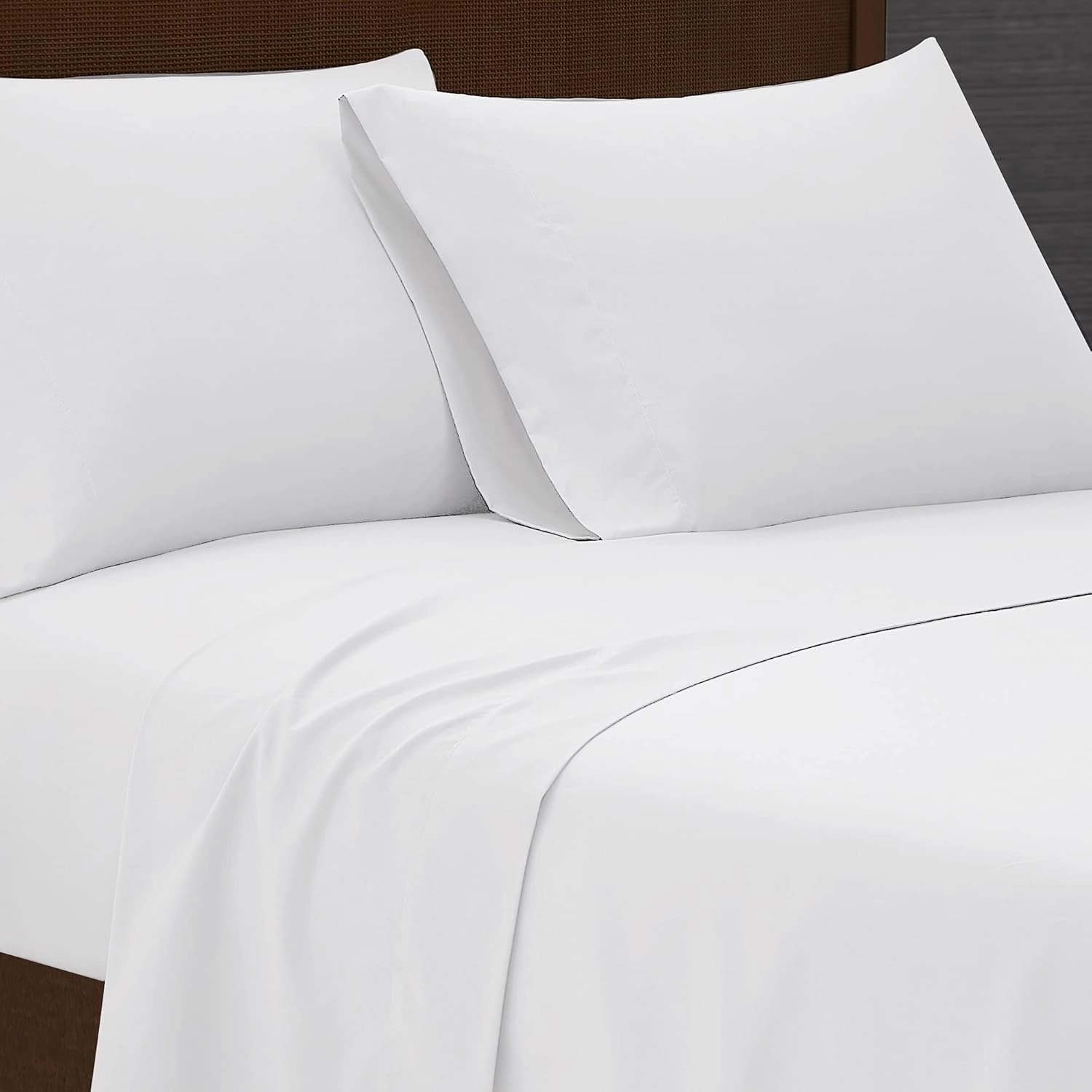 London Fog Garment Washed Solid Sheet Set White Microfiber 4-Piece King Sheet Set, Solid Themed, Deep Pocket, Adult and Teen, Oeko-TEX Certified