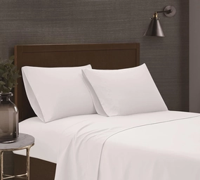London Fog Garment Washed Solid Sheet Set White Microfiber 4-Piece King Sheet Set, Solid Themed, Deep Pocket, Adult and Teen, Oeko-TEX Certified