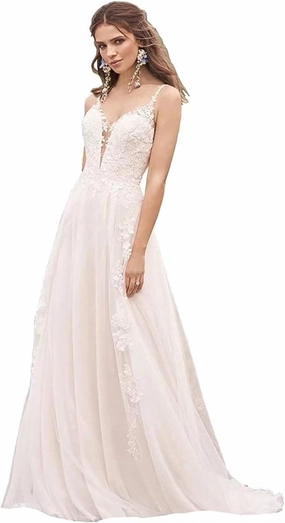 Long Sleeves Wedding Dresses for Bride 2025 Boho Beach A-Line Appliques Lace Bridal Ball Gowns with Train