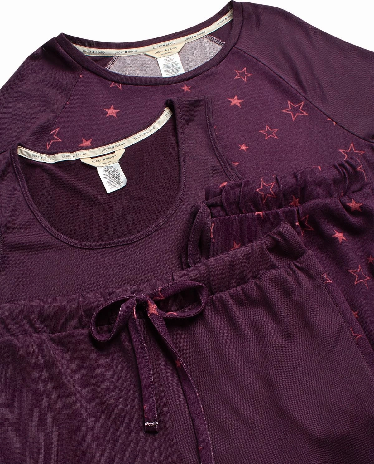 Lucky Brand 4-Piece Lounge Pajamas Sets For Women - Buttery Soft Top, Tank Top, Shorts and Pants