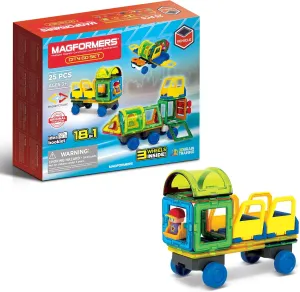 Magformers City Go 25-Piece Set | Magnetic Tiles Building Blocks, Educational Kit, STEM Toy Set | Magnetic Building Tiles for Kids to Develop Problem-Solving Abilities and Shape Recognition