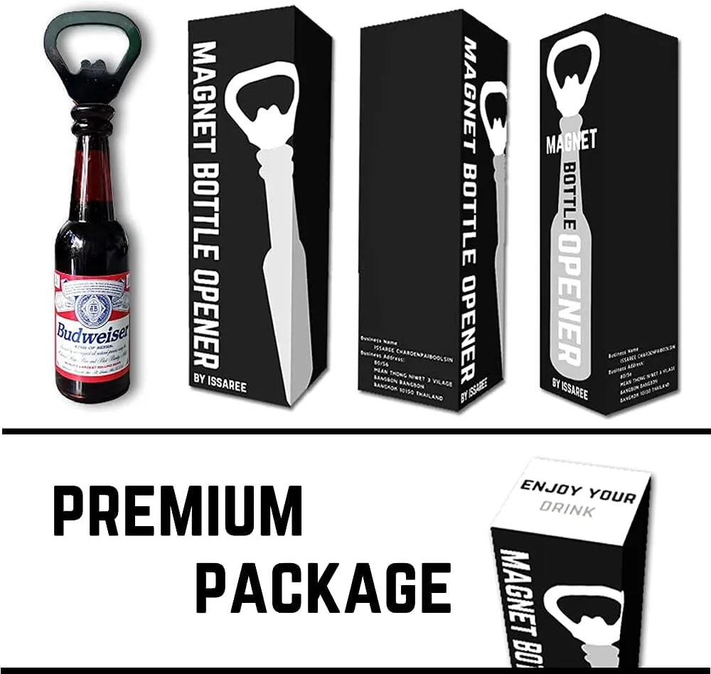 Magnetic Beer Bottle Opener Figure Beer Bottle Bar Refrigerator Decor Unique Birthday Gifts Collection (Budweiser)