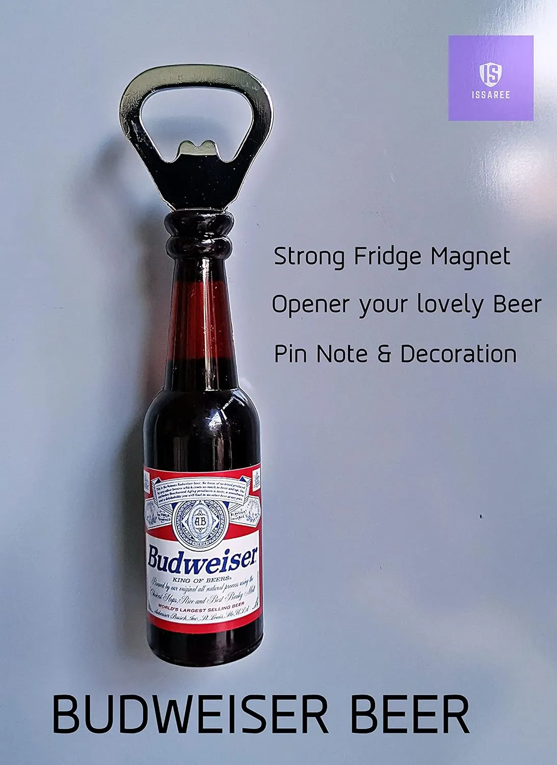 Magnetic Beer Bottle Opener Figure Beer Bottle Bar Refrigerator Decor Unique Birthday Gifts Collection (Budweiser)