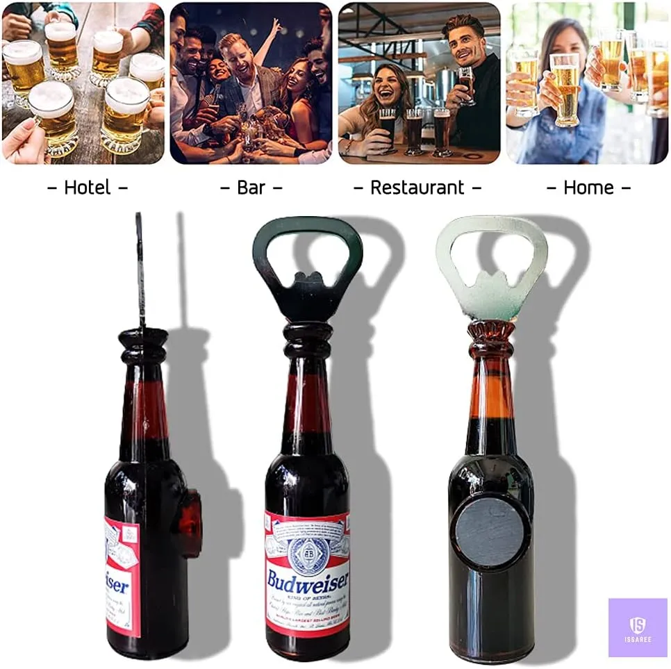 Magnetic Beer Bottle Opener Figure Beer Bottle Bar Refrigerator Decor Unique Birthday Gifts Collection (Budweiser)