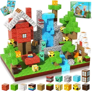 Magnetic Blocks-100PCS Magnetic Building Blocks, Magnetic Tiles Kids Build Cubes 2024 Upgraded STEM Game Toys, Christmas Birthday Gifts for Boys & Girls Ages 3 