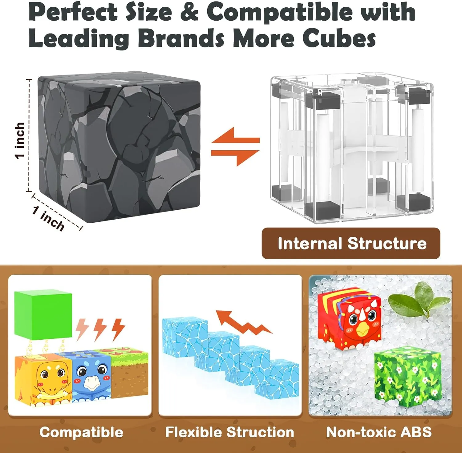 Magnetic Blocks Toys, Build Mine Magnet World Dinosaurs Set, Magnetic Tiles Building for Boys & Girls Kids Ages 3-5 5-7, STEM Montessori Sensory Toys for Toddlers Gifts for 3  Years Old