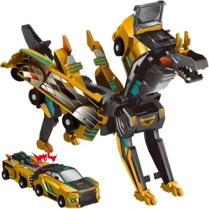 Magnetic Car Transform into Dinosaurs, Dinosaur Transforming Toy, Fun Collision Transformation Car Toys for Boys & Girls Party Favors