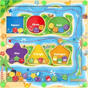 Magnetic Color & Shape Maze - Montessori Toys for 3 4 5 Year Old, Color and Shape Sorting Toy, Montessori Toys for Kids Boys Girls Gifts Ages3 , Preschool Learning Activities