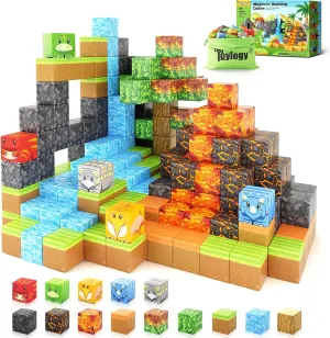 Magnetic Dinosaur Blocks: Volcano Edition - Fun Learning