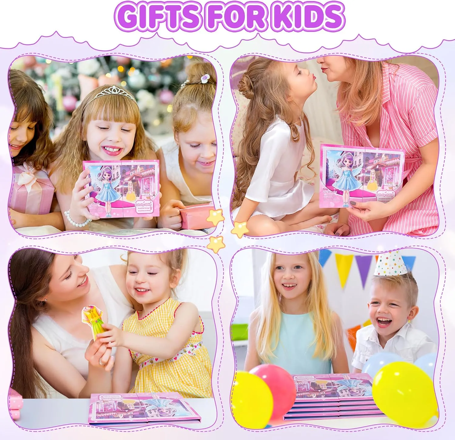 Magnetic Dress Up Dolls for Girls - Princess Magnet Paper Dolls Book with 3D City Buildings - Travel Car Trip Quiet Book Game Toys Easter Birthday Gifts for Kids Toddlers Ages 3 4 5 6 7(Style B)