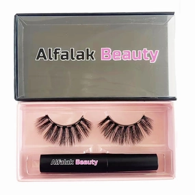 Magnetic 3D Faux Mink Eyelashes Kit, 5 Magnet Faux Mink Eyelashes   Magnetic Eyeliner Pen, Reusable up to 70 times - 1 Pair Eyelash   Eyeliner (Queen 2)