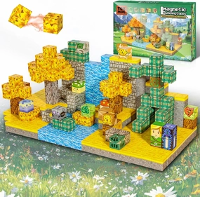 Magnetic Building Blocks for BOTW Fans, Koroks Magnet Cubes Blocks for Kids 5-7, STEM Building Game Sensory Outdoor Toys Christmas Birthday Gift for Boys&Girls, 54PCS