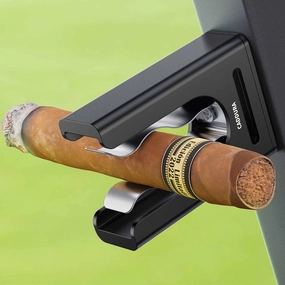 Magnetic Cigar Holder - Ultimate Golf Accessory for Cigar Lovers, Sturdy Aluminum Alloy & Stainless Steel, Fits Golf Carts, Beach Chairs, Fishing Rods - Secure Magnetic Grip, Hook & Loop Strap