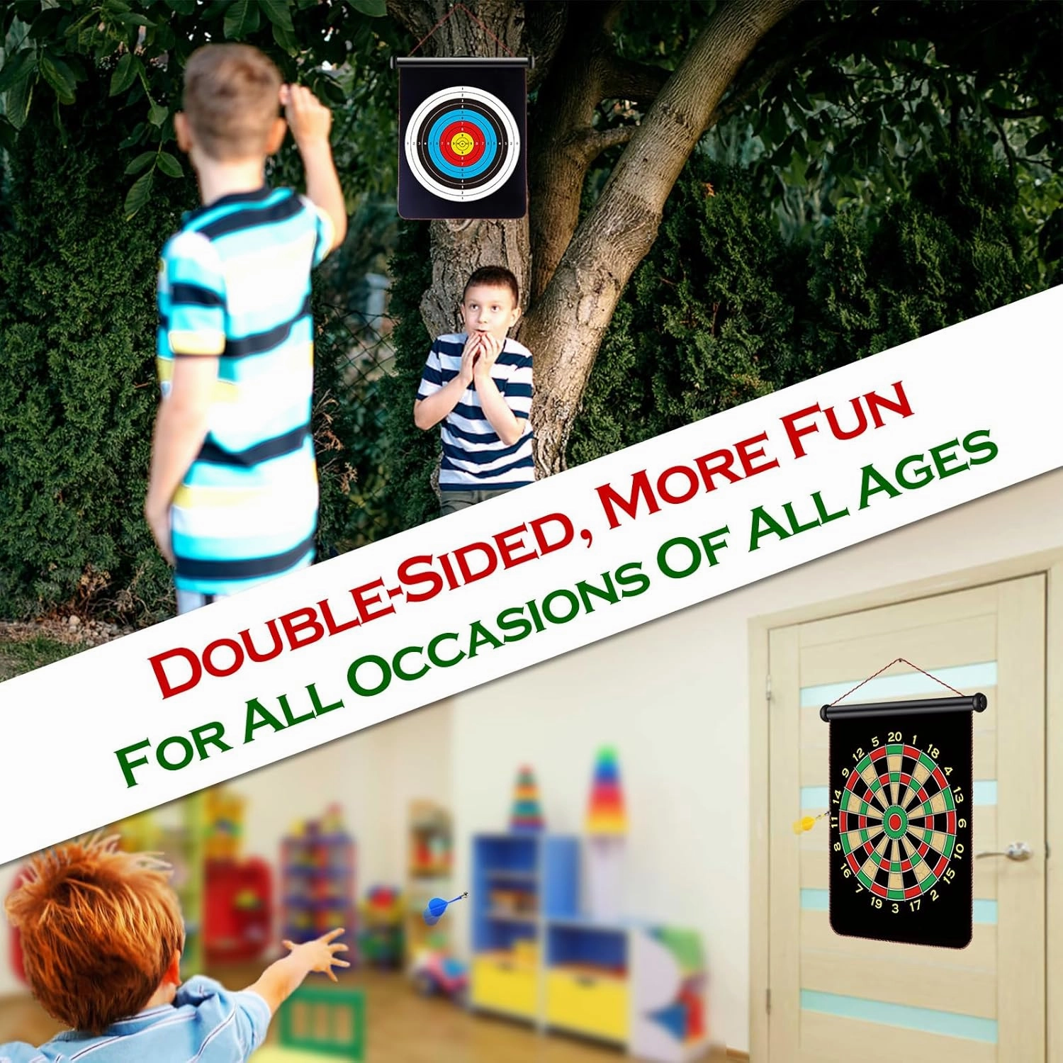 Magnetic Dart Board for Kids, Fun Toys Gifts for Boys 8 9 10 11 12 13 14 Years Old Teen Birthday Valentine Eater Christmas Stocking Stuffers Indoor Room Games, Magnet Dartboard Sets Double Sided
