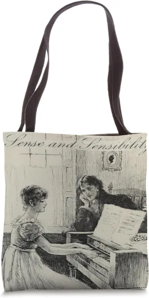 Marianne Dashwood Playing Piano for Colonel Brandon Tote Bag