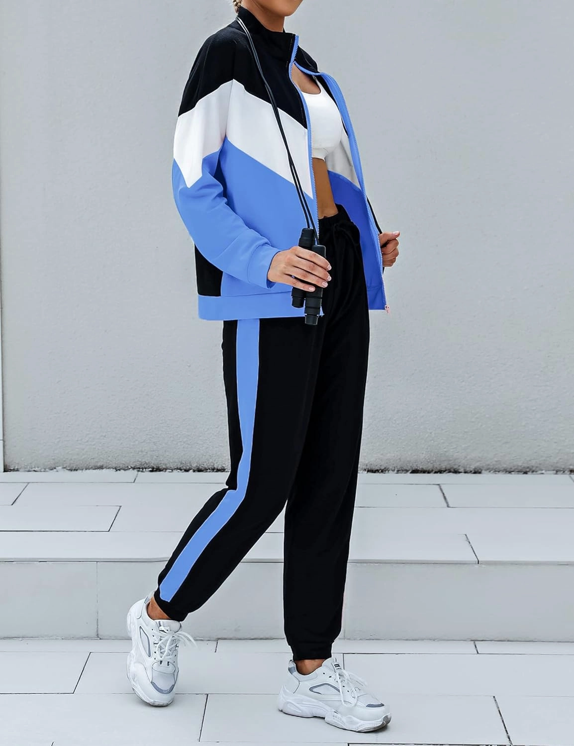 Marvmys Women's Tracksuit Set 2 Piece Sweatsuit Outfits Long Sleeve Zip Up Lounge Jogger Set with Pocket