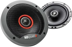MB Quart FKB116S Formula Slim Mount Car Speakers (Black, Pair) – 6.5 Inch Coaxial Speakers, 60 Watt, Car Audio, Internal Crossover, 1 Inch Tweeters (Grills Not Included)
