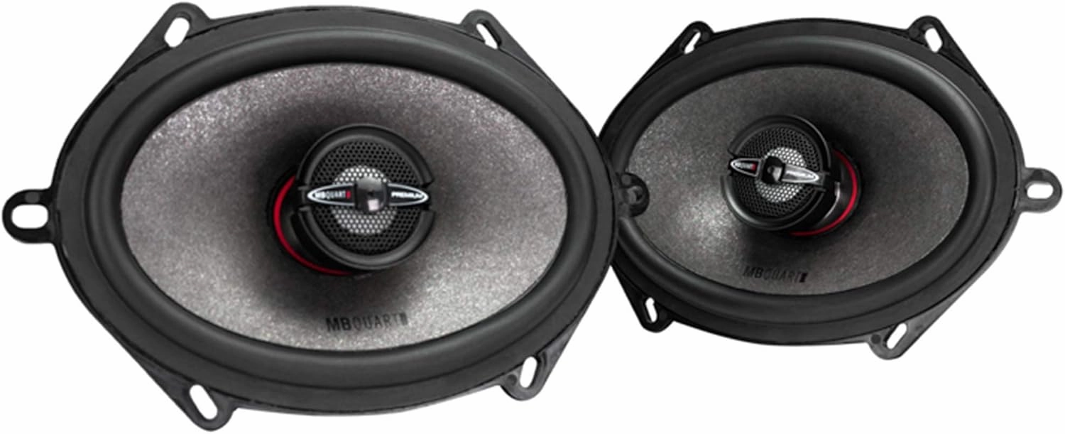 MB Quart PK1-168 Premium Car Speakers (Black, Pair) – 5x7-6x8 Inch Coaxial Speaker System, 220 Watt, 2-Way Car Audio, 4 OHMS (Grills Not Included)