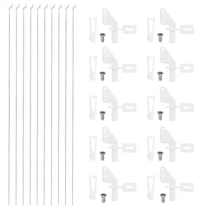 MECCANIXITY 10pcs 304 Stainless Steel 1.2x450mm Z Push Rods Parts, 10pcs Nylon Control Horns for DIY RC Car Boat Airplane Helicopter Model Replacement, Silver