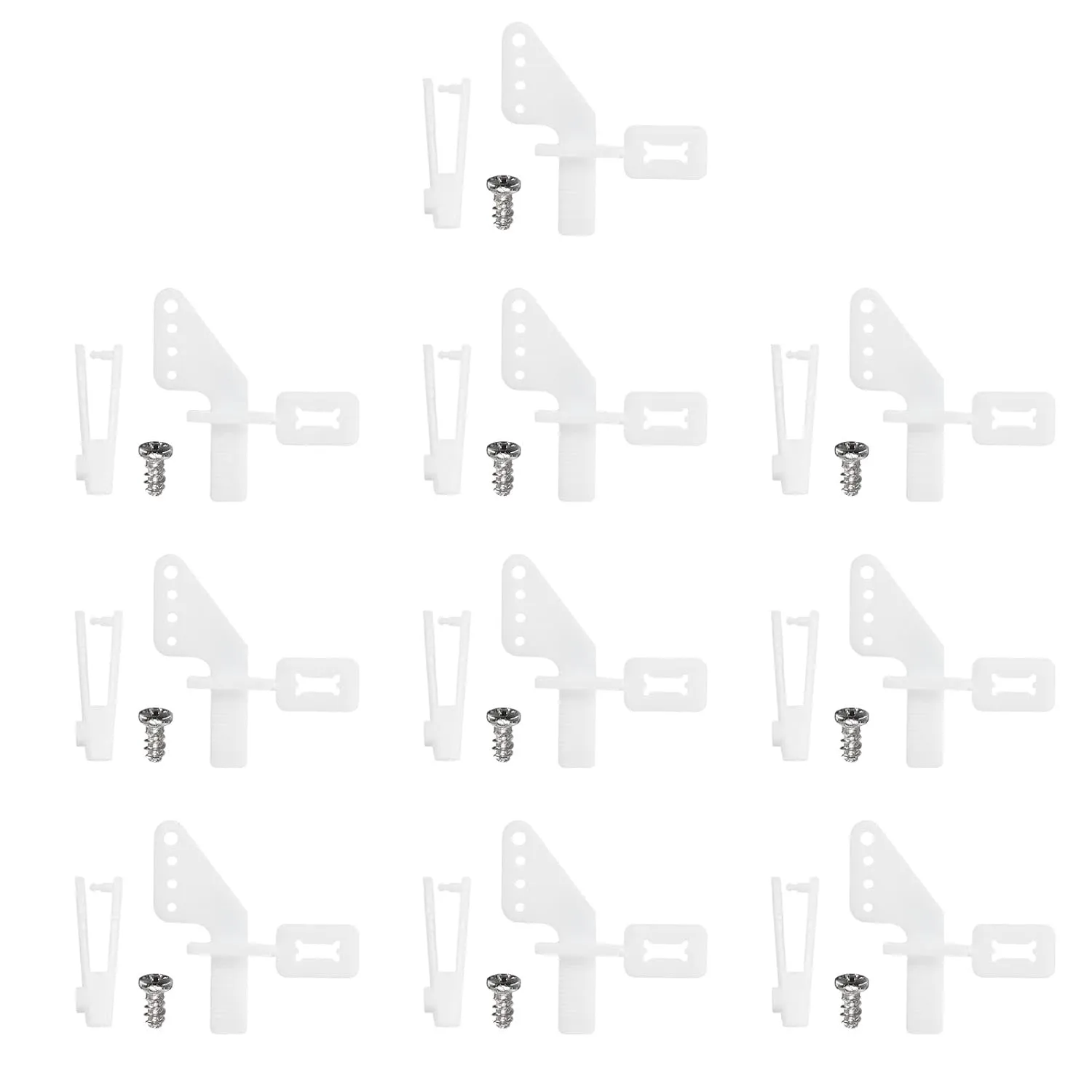 MECCANIXITY 10pcs 304 Stainless Steel 1.2x450mm Z Push Rods Parts, 10pcs Nylon Control Horns for DIY RC Car Boat Airplane Helicopter Model Replacement, Silver