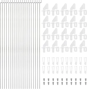 MECCANIXITY 20Set 1.2x500mm Z Push Rods Parts & Nylon Control Horns for DIY RC Car,Boat,Car,Airplane,Helicopter Model Replacement