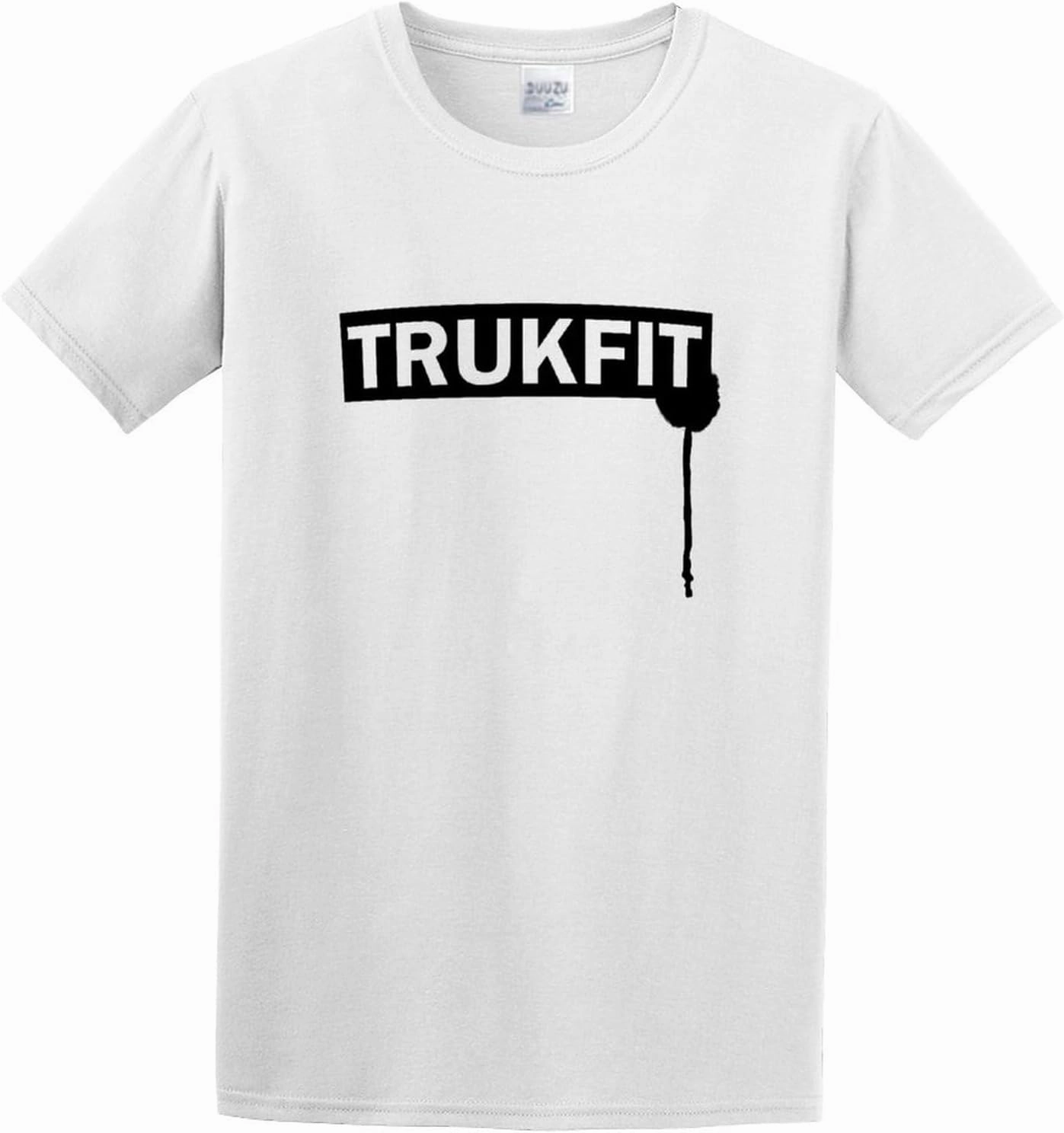 Men's Cotton Shirt Trukfit Drip Men's Cotton Shirt Crew-Neck t-Shirt White