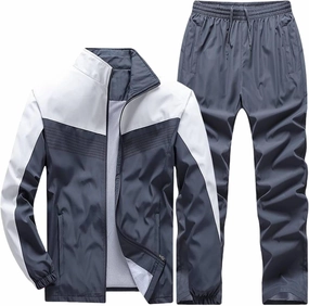 Men's Tracksuit 2 Piece Full Zipper Long Sleeve Jacket Drawstring Pants Fashion Jogging Dating Couple Casual Outfits