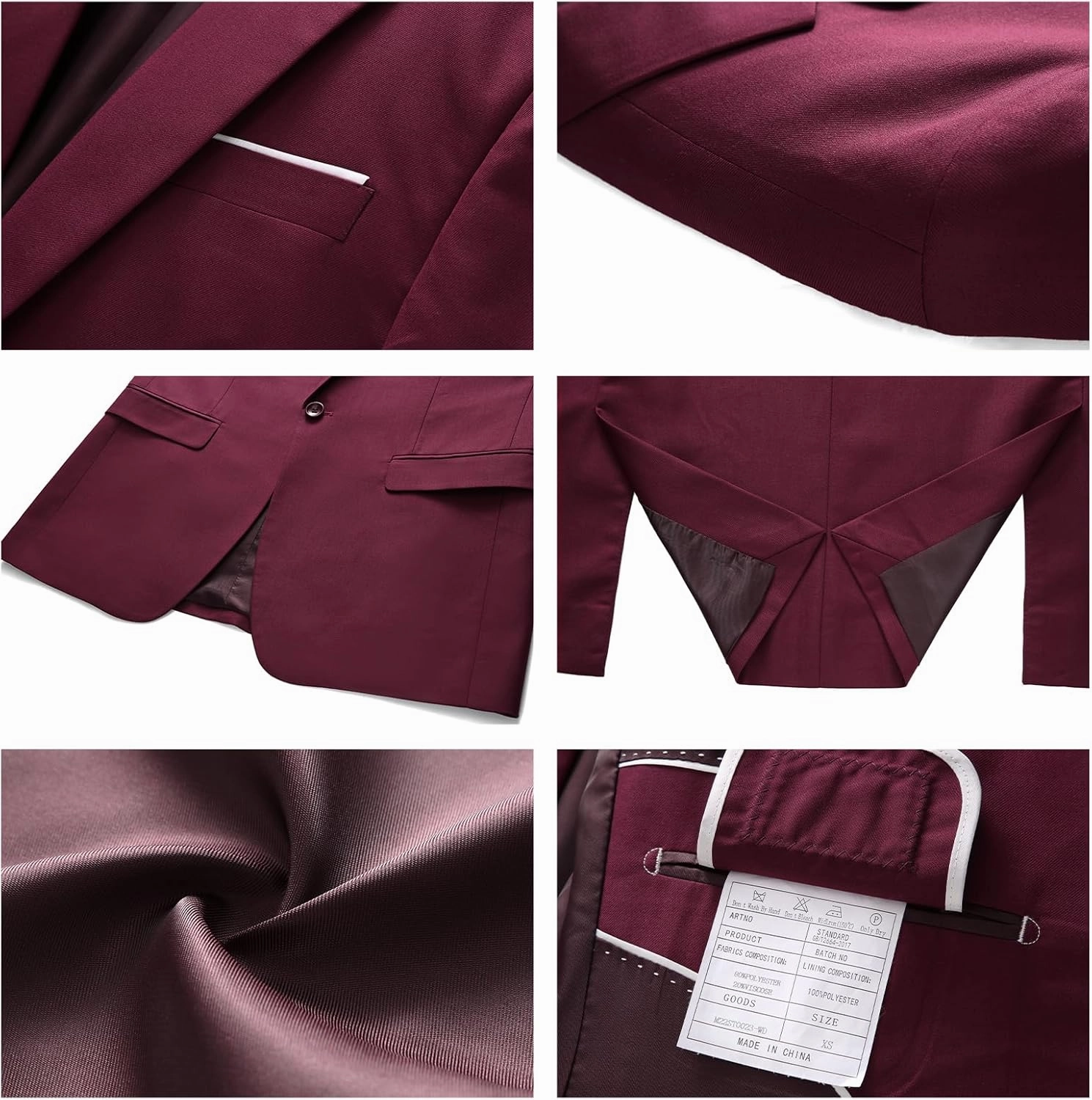 Mens Suits 2 Piece Slim Fit Casual One Button Solid Suits for Mens Business Wedding Party Jacket Blazer & Pants Set
