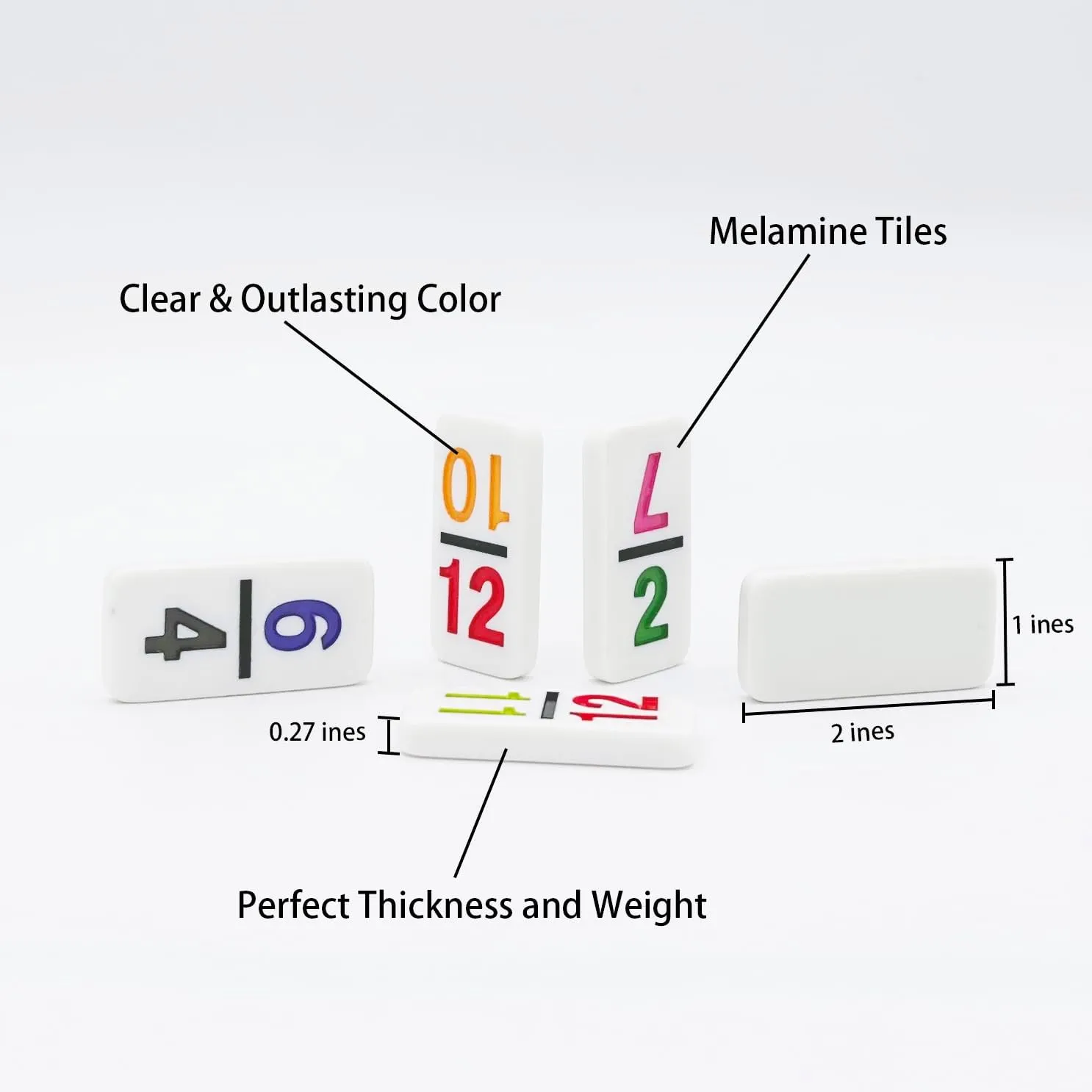 Mexican Train Dominoes with Numbers, Color Double 12 Numerical Domine Set for Adults and Family, Classic 91 Tiles Board Grame with Aluminym Case