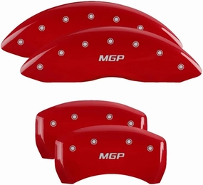 MGP Caliper Covers - Brake Caliper Covers Compatible with 2018-2022 Toyota Camry (Mechanical Brake) - Front and Rear Set - Red