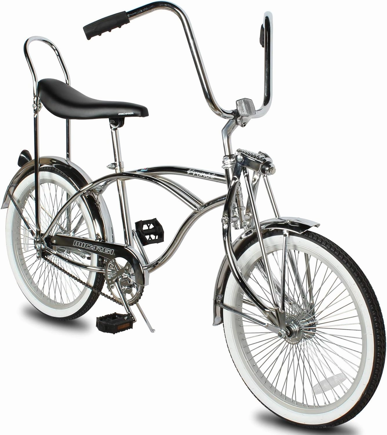MICARGI 20" Retro Classic Bike, Beach Cruiser Bike for Kids/Adults,Lowrider Springer Fork Retro Banana Seat,High Rise Handlebar - Multi Color