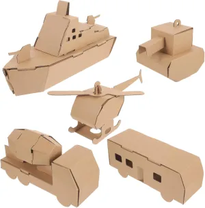 Milisten 5pcs Paper Puzzle Craft DIY Model Assembly for Teens Includes Cars Helicopter Tank Fun Educational Activity for Imagination Creativity