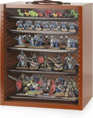 Miniature Display Case Display Cases for Collectibles Miniatures Storage Case Display Shelves Shelf for Collectibles for Mini Action Figures Valuable Collectibles or Crystal Stone (Brown)