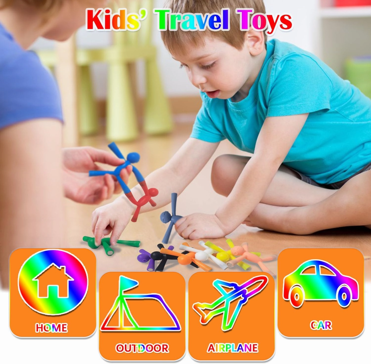 Mom&Myaboy Mini Man Magnetic Toys - 10 Pcs Rubber Magnet Men Educational Fidget Toys for 3-15 Year Olds (Classical)