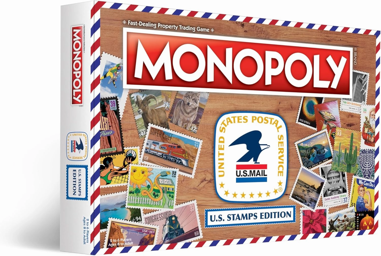 Monopoly: U.S. Stamps Edition | Buy, Sell, Trade Iconic & Collectible USPS Stamps | Classic Monopoly Game | Officially-Licensed United States Postal Service Merchandise