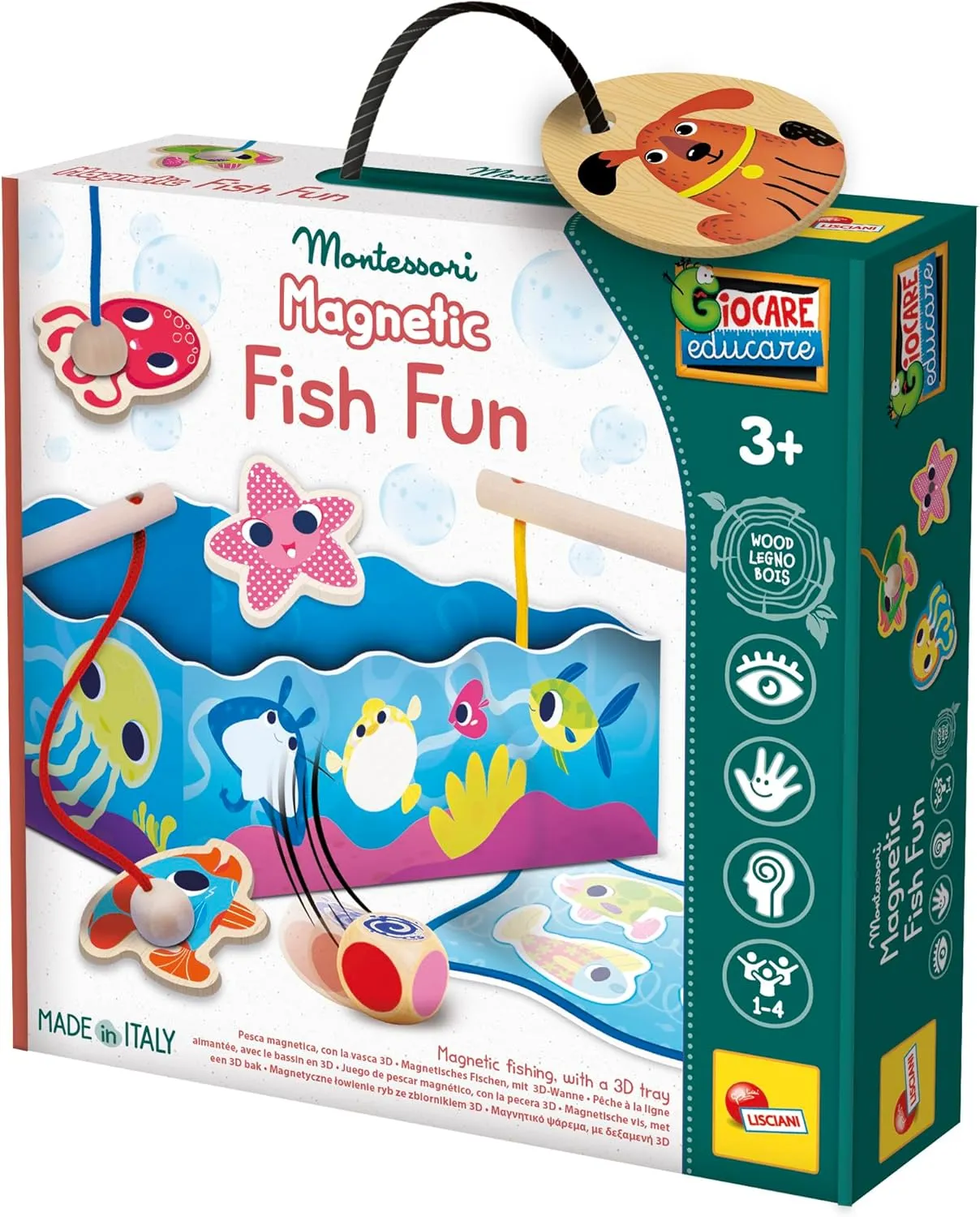 Montessori Wood Magnetic Fish Fun, Magnetic Fishing Game