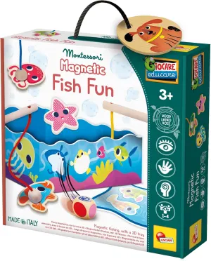 Montessori Wood Magnetic Fish Fun, Magnetic Fishing Game